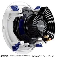 نمای پشتی اسپیکر سقفی یاماها NS-IC600 با بدنه سفید، قطعات مشکی و ترمینال‌های اتصال.