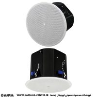 اسپیکر سقفی یاماها VXC8 با نمای جلو و پشت مشکی و پنل گرد سفید perforated
