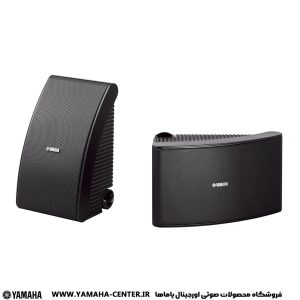 دو اسپیکر دیواری دکوراتیو مشکی یاماها NS-AW592 در دو زاویه متفاوت