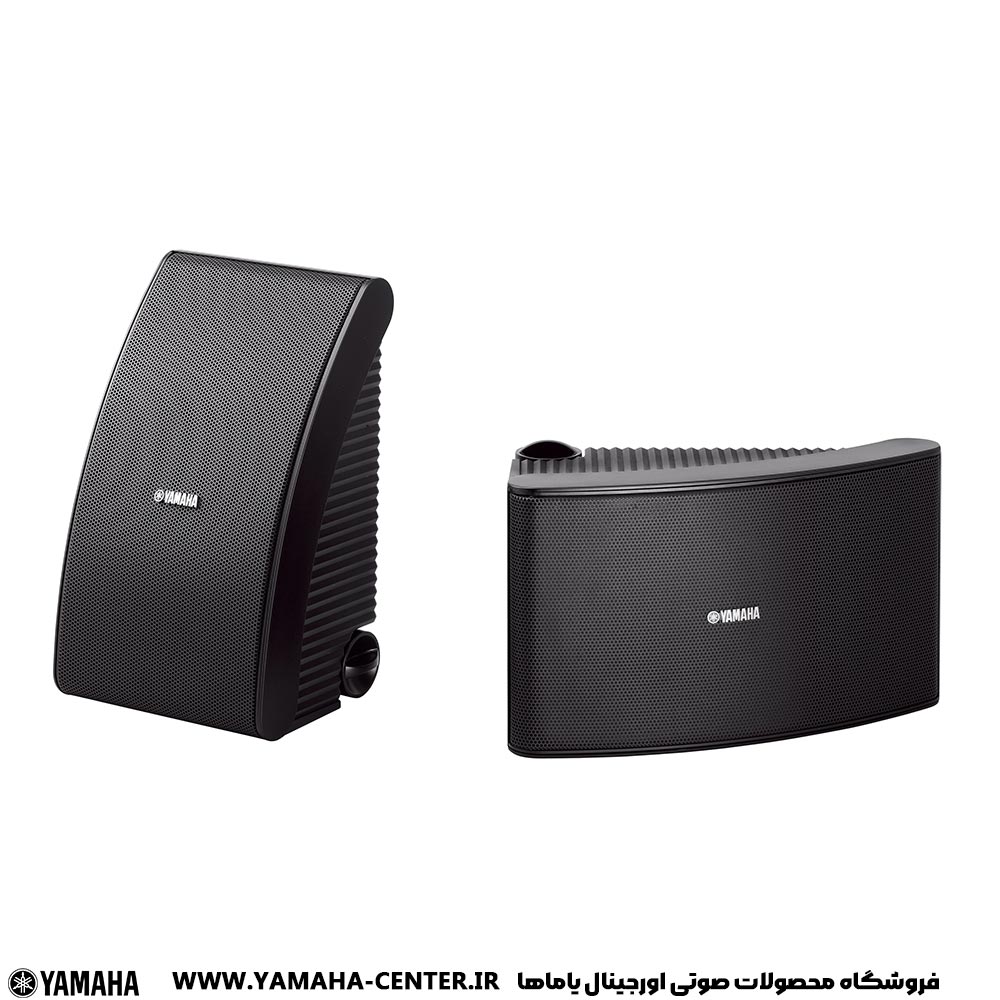 دو اسپیکر دیواری دکوراتیو مشکی یاماها NS-AW592 در دو زاویه متفاوت