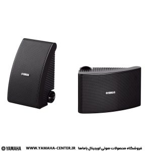 دو اسپیکر دیواری دکوراتیو مشکی یاماها مدل NS-AW392 با طراحی زاویه‌دار