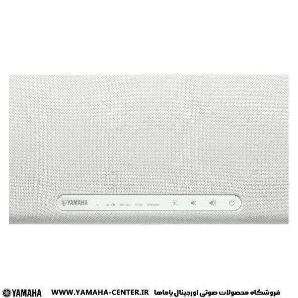 ساندبار سفید یاماها SR-B20A با پنل مشبک و نوار کنترل جلویی marki Yamaha