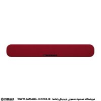 ساندبار قرمز یاماها SR-B20A با طراحی کشیده و پنل کنترل مرکزی روی زمینه سفید