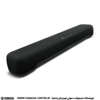 ساندبار مشکی یاماها SR-C20A با طراحی باریک و شبکه صوتی یکپارچه روی پس‌زمینه سفید.