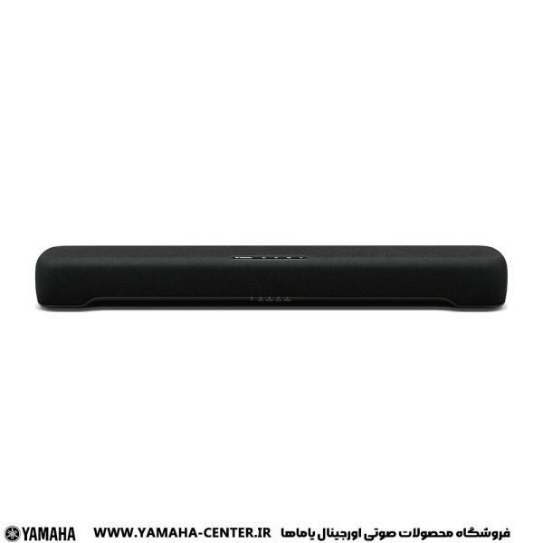 ساندبار مشکی یاماها مدل SR-C20A روی پس‌زمینه سفید قرار گرفته است.