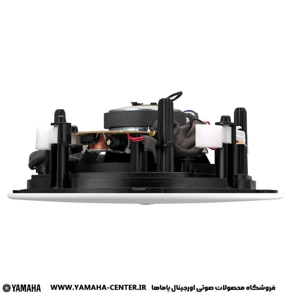نمای جانبی اسپیکر سقفی یاماها VC6NB/VC6NW با بدنه و اجزای داخلی آشکار.