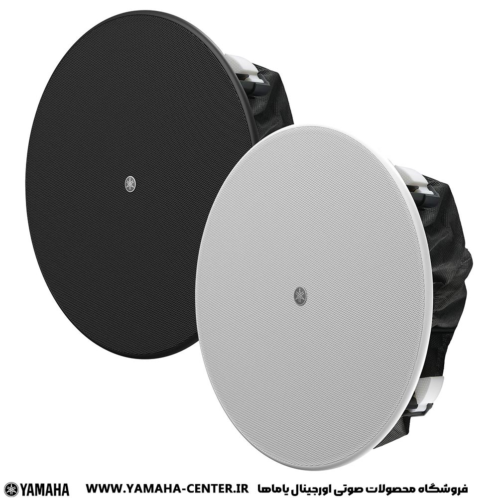 yamaha VC8N 1 دو اسپیکر سقفی یاماها VC8NB و VC8NW در رنگهای مشکی و سفید کنار هم قرار گرفتهاند.