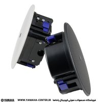 اسپیکرهای سقفی یاماها VXC2F و VXC2FW با بدنه مشکی و قاب سفید در نمایی از پشت ans.