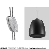 اسپیکر سقفی آویز یاماها VXH8 با بدنه مشکی و بست فلزی سیم آویز.