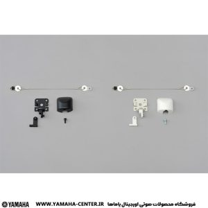 قطعات نصب اسپیکر دیواری دکوراتیو یاماها VXS3F در رنگ‌های مشکی و سفید کنار هم قرار گرفته‌اند.
