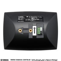 نمای پشت اسپیکر دیواری دکوراتیو مشکی یاماها VXS3F با ترمینال اتصال و برچسب مشخصات f