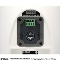 پشت اسپیکر دیواری دکوراتیو یاماها VXS5 با ترمینال‌های اتصال و تنظیمات توان ۷۰ و ۱۰۰ ولت