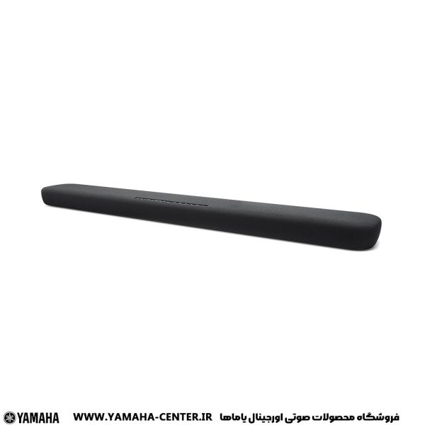 ساندبار مشکی یاماها YAS-109 با طراحی کشیده و باریک روی پس‌زمینه سفید.