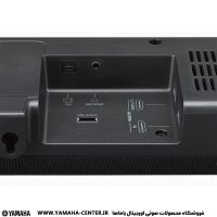 نمای نزدیک از درگاه‌های HDMI، تلویزیون و آنتن در پشت ساندبار یاماها YAS-207