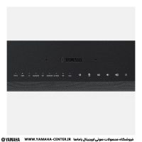 نمای نزدیک از ساندبار مشکی یاماها YAS-209 با لوگوی یاماها و دکمه‌های کنترلی روی بدنه.