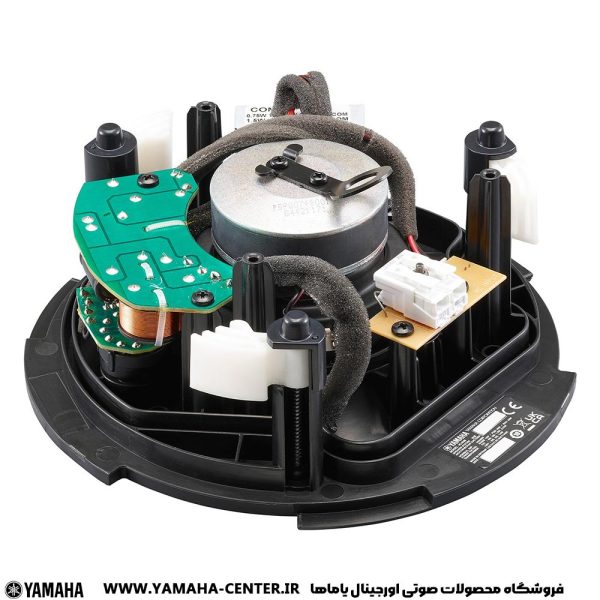 نمای داخلی اسپیکر سقفی یاماها VC4NB و VC4NW با مدارهای الکترونیکی و بلندگو.