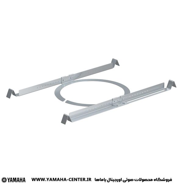 مجموعه قطعات فلزی نصب اسپیکر سقفی یاماها VC8B و VC8W روی زمینه سفید.