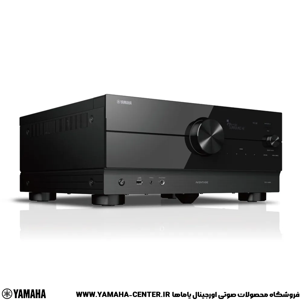 آمپلی‌فایر گیرنده مشکی Yamaha RX-A4A AVENTAGE با پنل جلویی و نمایشگر دیجیتال