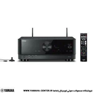 آمپلی‌فایر یاماها RX-V4A همراه با دو آنتن، میکروفون کالیبراسیون و کنترل از راه دور